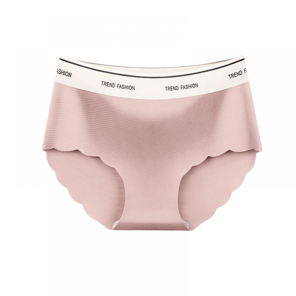 Women's Seamless Briefs Pack of 4 Ice Silk Panties Mid-Rise No