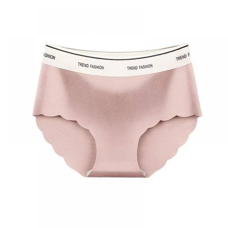 

Xmarks Women s Seamless Hipster No Show Invisible Ice Silk Stretch Underwears Bikini Underwear Panty Pink L