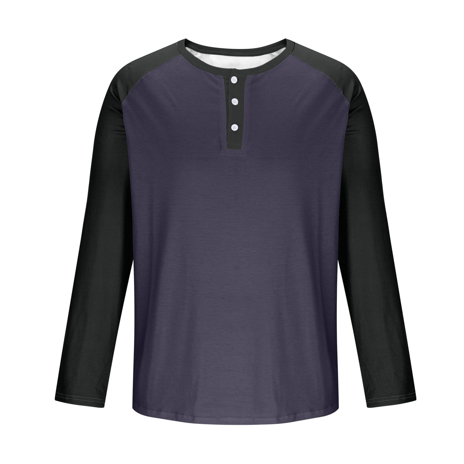 AnuYalue Mens Big and Tall Henley Shirts Lightweight 3/4 Sleeve Baseball T-Shirt Fashion Color Block Tee Fall Winter Athletic Tops