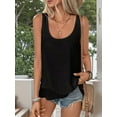 thumbnail image 5 of Women'S Flowy Layered Tank Top Scoop Neck Sleeveless Blouses Shirts Casual Vacation Tops Black XL, 5 of 7