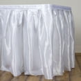 thumbnail image 7 of Efavormart White Satin Table Skirt for Kitchen Dining Catering Wedding Baby Shower Birthday Party Decorations Events 21ft, 7 of 7