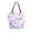 Pink and Purple Flowers, variant on Open Top Canvas Tote Bag with Zipper Reusable Shopping Bag 13.5x15" Roomy Carryall Cute Pink Strawberry Pattern
