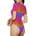 thumbnail image 3 of Balery Holiday Shiny Women's Short Sleevee Crew Neck Bodysuit Tops Short Sleeve Tops Basic-XX-Large, 3 of 9