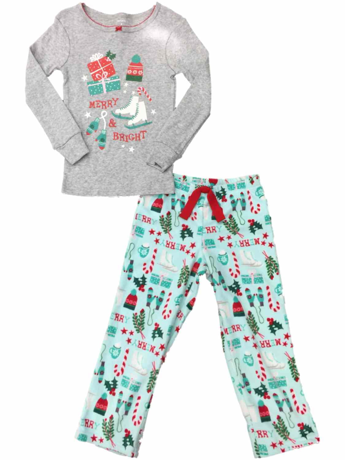 Cozy Couture Girls Christmas Holiday Santa/'s Reindeer Red Cotton Pajamas