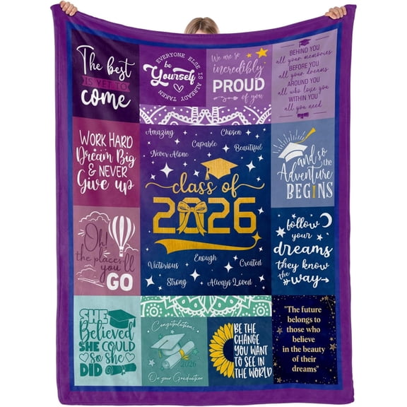 2026 Graduation Gifts, Graduation Gifts Blanket for Her, Class of 2026 High School College Masters Degree Graduation Gift, Graduation Gift Ideas, Throw Blanket