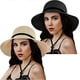 thumbnail image 1 of Sombrero de paja para playa con cordón, plegable, de ala ancha y protección UPF 50 para mujer, ideal para viajes y verano., 1 of 5