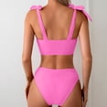 thumbnail image 4 of UTSJKR Women's Sexy Two Piece Bikini Set, Special Fabric Lace Up Bathing Suit, Slim Fit Summer Beach Swimwear Pink S, 4 of 5