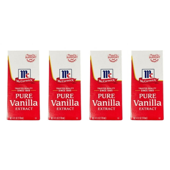 4-Pack McCormick All Natural Pure Vanilla Extract 4 Fl Oz Each Best By 2029
