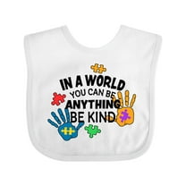 Inktastic In a World You Can Be Anything Be Kind Autism Awareness Boys or Girls Baby Bib