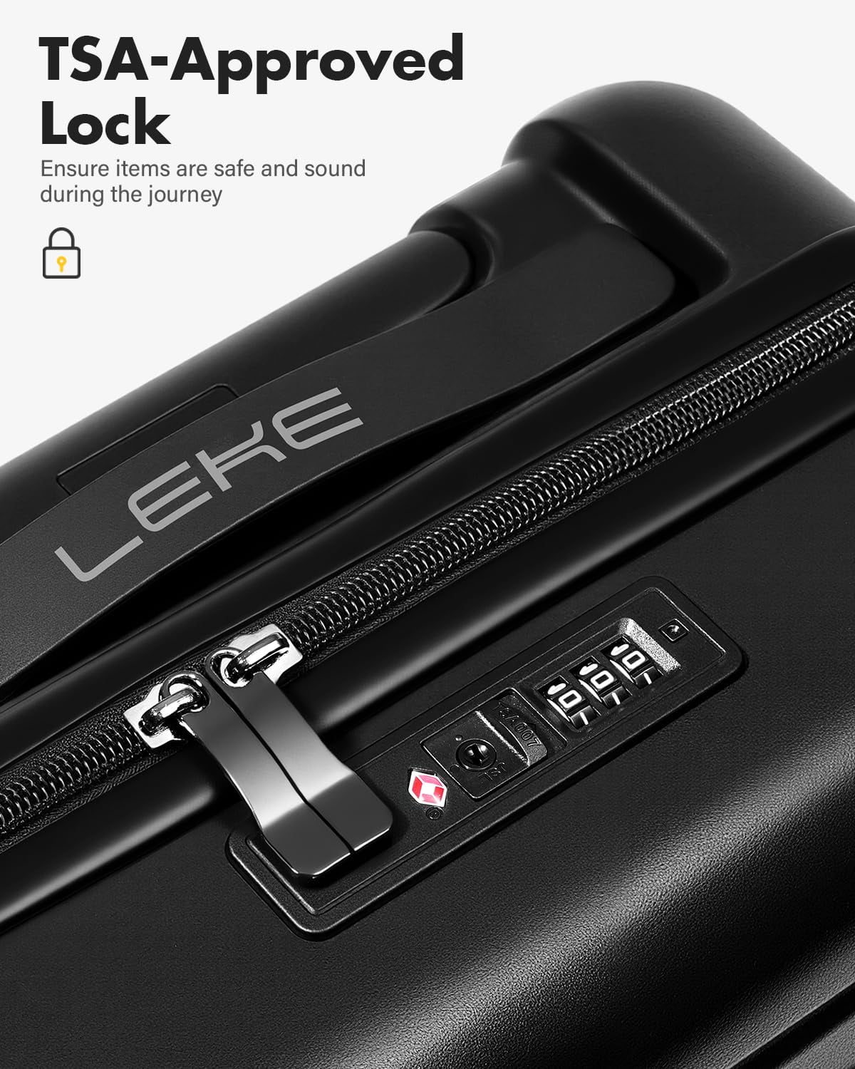 16 Inch Airline Approved Underseat Carry On Luggage, Lightweight Hard Shell Personal Item Suitcase with TSA Lock & Spinner Wheels, Black for Travel