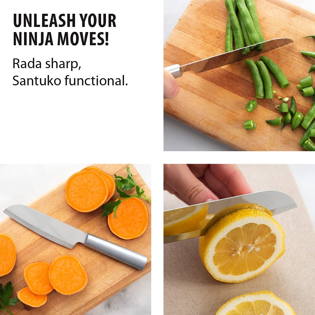Rada Cutlery Cook's Utility Knife, Silver Handle, Pack of 2