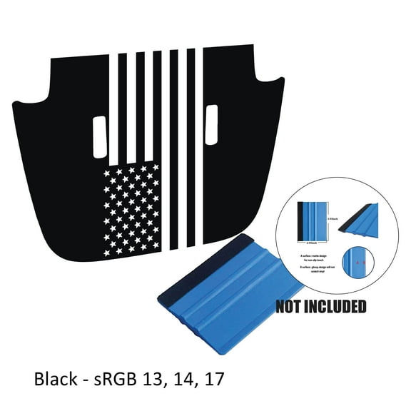 Collectible Decals American Flag Blackout Hood Decal for JL/JT Sport/Sahara/Overland 2018 