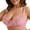 Pink, variant on Women's Low Cut Bralette Crop Top Push Up Brassiere Thin Cup Deep V Plus Size Unpadded Bra 40