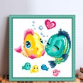 thumbnail image 2 of Kit Punto Cruz Pez Impreso Con Cuentas Bordado Parcial Arte Pared para El 27x27cm, 2 of 9