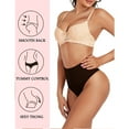 thumbnail image 6 of 2 Pack Seamless Thong Shapewear for Women Tummy Control Body Shaper Panties High Waist Shaping Underwear, Black-3XL, 6 of 8