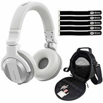 Pioneer DJ HDJ-CUE1BT Matte White Wireless Bluetooth Headphones with Headphone Gear Bag Package