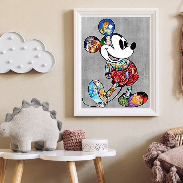 Cuadros Decorativos DIY pintura Mickey Mouse completo redondo diamante mosaico hogar Ndcxsfigh Nuevos Originales