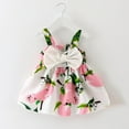 thumbnail image 2 of Odeerbi Infant Dress Toddler Girls Floral Slip Dress Lemon Printed Sleeveless Princess Gallus Dress Infant Outfit Baby Clothes Pink, 2 of 5