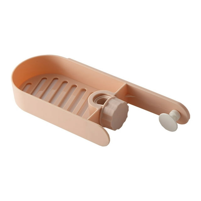 Leodye 1PCS Kitchen Sink Faucet Sponge Holder Compact Practical Home Kitchen Soap Sponge Storage Rack -10.43x3.74x1.46in