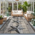 thumbnail image 2 of 5'x7' Area Rugs, Western Star Grey Indoor Outdoor Area Rug for Living Room Bedroom, Farmhouse Vintage Wooden Striped Country Washable Bathroom Rugs Kitchen Floor Carpet Mats Home Decor Aesthetic, 2 of 8
