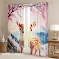 thumbnail image 2 of Manfei Fantasy Deer Black Out Curtains for Girls, Fuji Sakura Curtains Pack of 2 (42x63 Each), Pink Brown Blue, 2 of 6