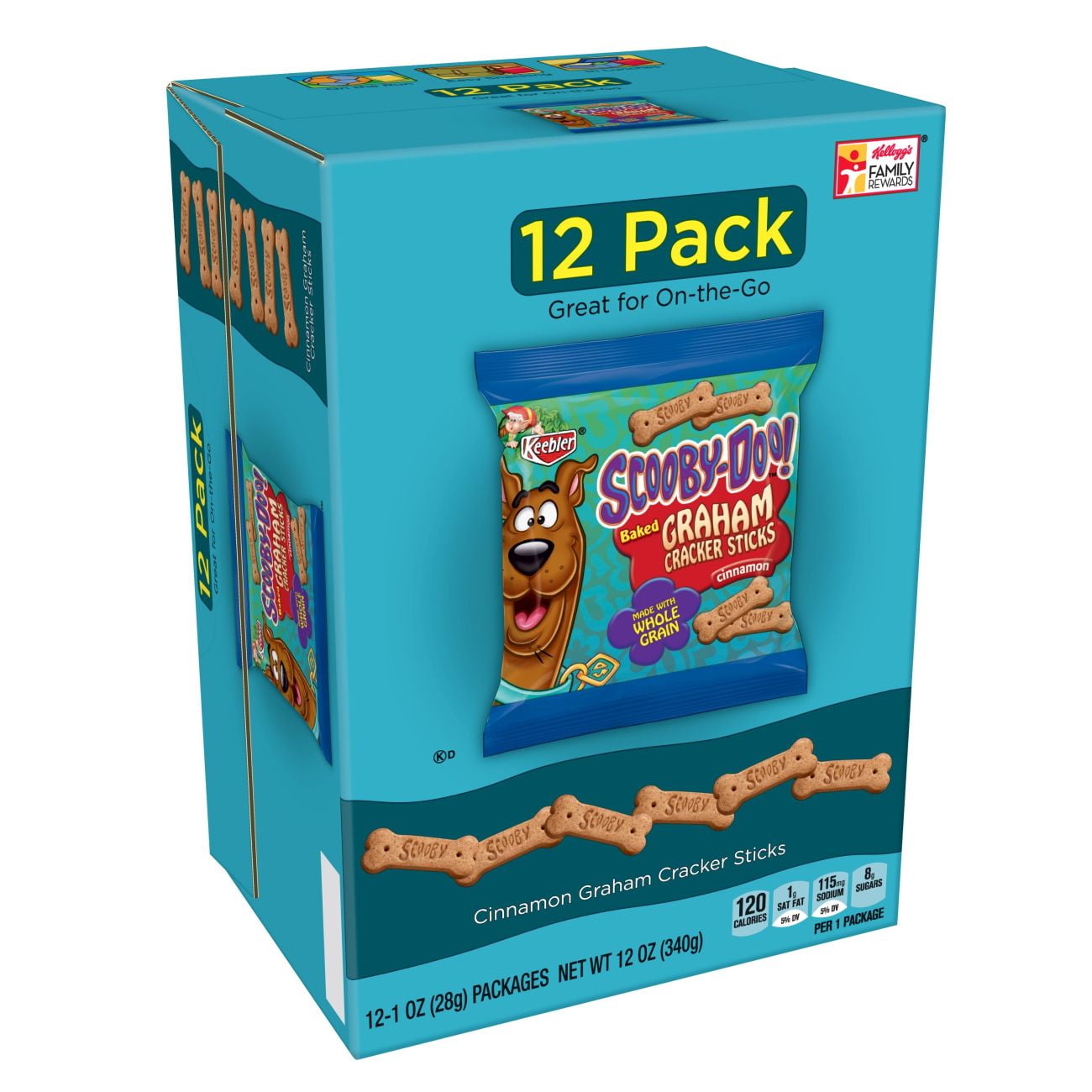 Keebler Scooby-Doo! Graham Cracker Sticks, Cinnamon, 12 Pouches, 4 Pack - Walmart.com - Walmart.com