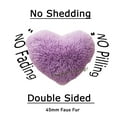 thumbnail image 5 of MorroMorn Fluffy Heart Throw Pillows, Shaggy Decorative Pillow for Sofa Couch Bed, Cute Room Decor Gifts for Women Girls Kids - Decorations for Valentines Day Mothers Day Christmas (Lavender), 5 of 6