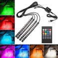 thumbnail image 1 of Luces LED para interior de coche, 4 en 1, impermeables, multicolor, con sonido musical y control remoto., 1 of 5