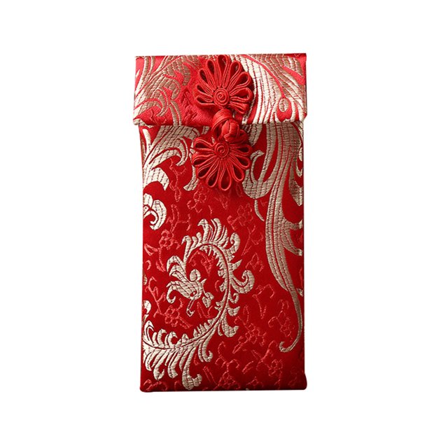 Lomubue Dragon Phoenix Chinese Knot Brocade Red Envelope Money Bag
