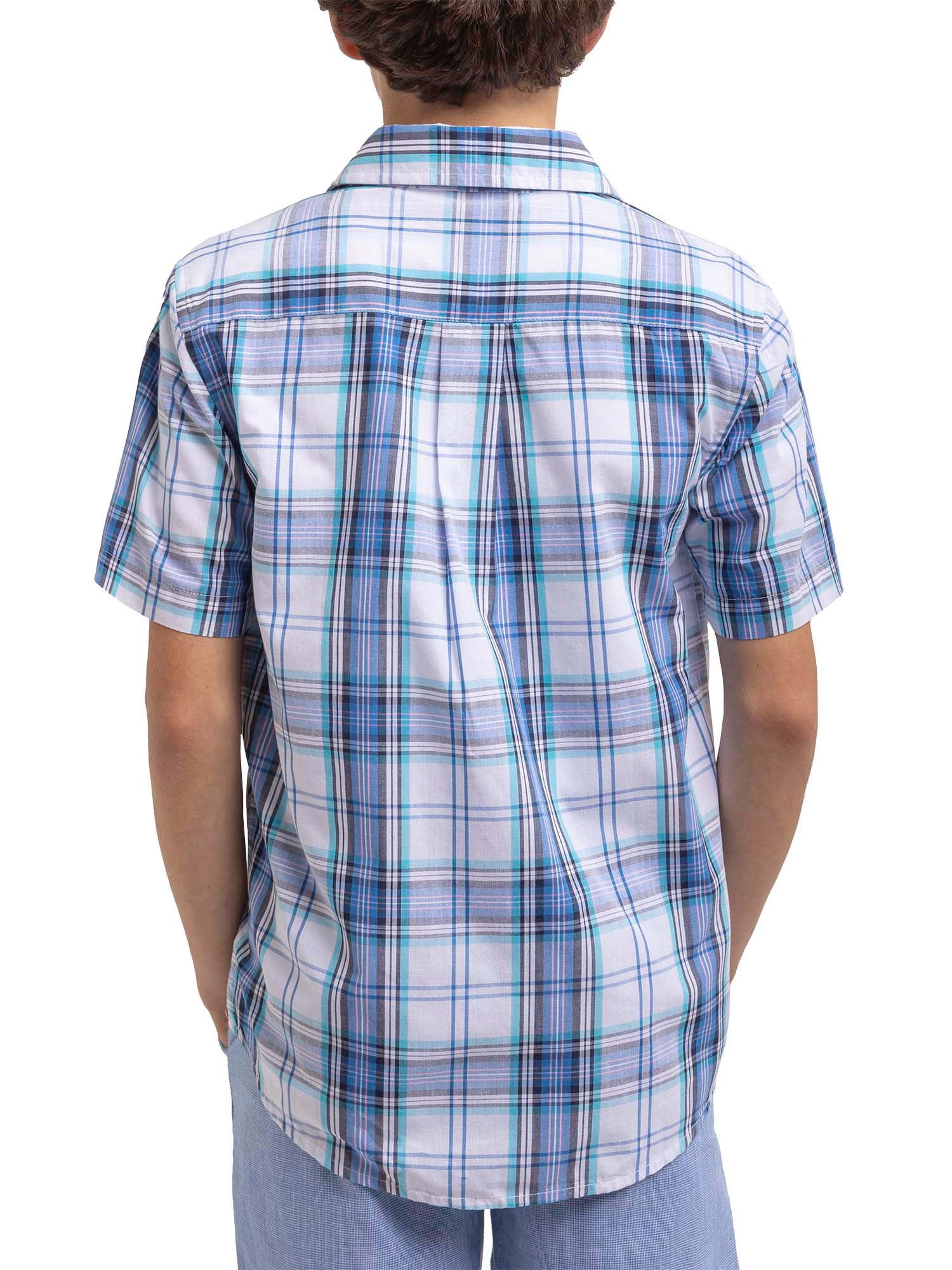 U.S. Polo Assn. Boys Short Sleeve Woven Button Up Shirt, Sizes 4-18