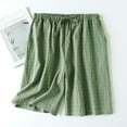 thumbnail image 2 of TIWEKE Mens Pajama Shorts:Mens Spring and Autumn and Summer Loose Home Plus Size Plaid Pajama Shorts Men Green,3XL, 2 of 4