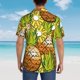 thumbnail image 4 of Balery Tropical Summer Fruit Camisas hawaianas de manga corta para hombre, camisas playeras de corte holgado, camisas de vacaciones con botones,Medium, 4 of 7