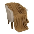 thumbnail image 2 of BNM Fleece Boho Knit Jacquard Blanket, Twin, Camel, 2 of 8