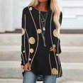 thumbnail image 1 of Blouse pour Femmes Col Rond Manches Longues Chandail Ample Hauts Décontractés Dames Longues Blouses Oversize, 1 of 2