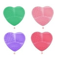 thumbnail image 3 of fastboy Forme de Coeur Brosse Nettoyant Brosse Silicone Nettoyage Tapis avec Éponge Sèche Humide à Double Usage, Rose Rouge, 3 of 7