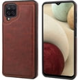 thumbnail image 2 of REQO Compatible with Samsung Galaxy A12 Wallet Case with Card Holder, PU Leather Kickstand Card Slots Case, Double Magnetic Clasp and Durable Shockproof Cover 6.5 Inch(Brown), 2 of 6