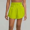 thumbnail image 6 of WULMLEO Women's Quick-Dry Running Shorts Elastic High Waisted Workout Active Shorts Sport Athletic Shorts Fluorescent Green XL, 6 of 7
