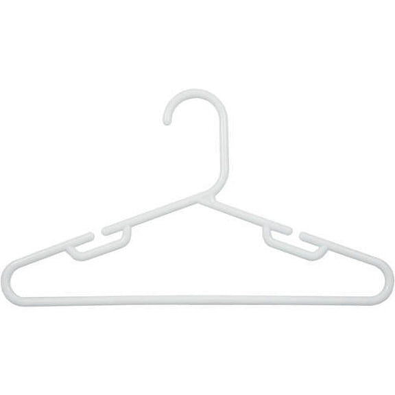 Wisconic Kid's Plastic Notched Clothing Hangers, 60 Pack, White Children's Hangers