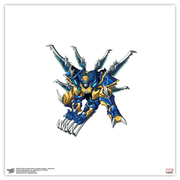 Gallery Pops Marvel Mech Strike: Monster Hunters - Wolverine Wall Art, Unframed Version, 12" x 12"