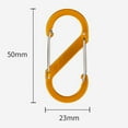 thumbnail image 3 of LJNYFDC Camping Gear Accessory 2Pcs Colored Carabiner Zipper Lock Clips Strong Load bearing Portable Camping Keyring S shaped Carabiners, 3 of 7