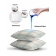 thumbnail image 6 of Outdoor Pillows Waterproof, Blue Checkered Throw Pillows with Inserts Included, Rustic Farmhouse Buffalo Plaid Indoor Outdoor Decorative Lumbar Pillow for Bed/Couch/Patio 16"x16", 2Pcs, 6 of 8