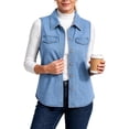 thumbnail image 2 of VBVC Women's Sleeveless Curved Hem Denim Vest , Button Down Jean Vest For Women, S-2XL, 2 of 8