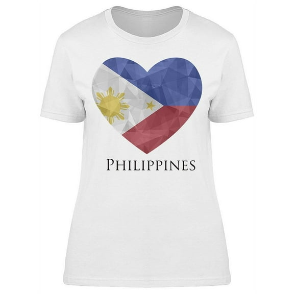 Heart Geometric Philippines Flag T-Shirt Women -Image by Shutterstock, Female x-Large