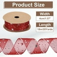 thumbnail image 2 of Uxcell Organza Star Ribbons Wired Christmas Tree Print Glitter Ribbon Red 1.6 in, 2 of 6