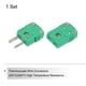 thumbnail image 3 of K Tipo Termopar Cable Conectores Macho Hembra Enchufe Adaptador Alta Temperatura 220°C (428°F) para Termopar Sensor Sonda Verde, 3 of 6