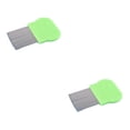thumbnail image 3 of Methold Peine para pulgas, cepillo de de Metal, cepillos de pelo de acero para el hogar, multiusos, de mano para insertar huevos, eliminación de Verde 2piezas Methold CBP332314, 3 of 5