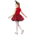 thumbnail image 3 of SiiRoh Kids Girls Shiny Sequins Leotard Dress with Feather Hat Carnival Party Circus Ringmaster Fancy Outfits Red 16, 3 of 7