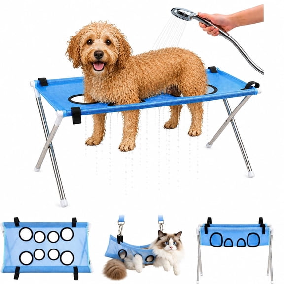 Pet Shower Holder,Foldable Dog Bath Hammock,Heavy-Duty Pet Bathing Hammock,Portable Dog Shower Chair,Dog Bathing Hammock For Small & Medium Dogs,Paw Bath Hammock