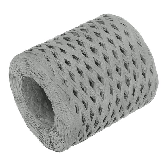 Uxcell Raffia Paper Craft Rope Ribbon 219 Yards Grey for Decoration