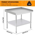 thumbnail image 2 of 36 In x24 In x30 In Stainless Steel Grill and Equipment Stand - NSF-Certified Heavy-Duty Prep Table with Adjustable Legs and 2 In Edge Baffle, 2 of 7